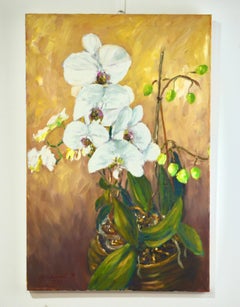 Orchid, Oil on canvas, by Patrice Guiraud