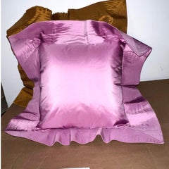 Orchid Pink Origami Pleated Silk Taffeta Crystal Pleat Decorative Pillow Sham