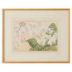 Orchid Woodblock Print by Tanigami Kōnan