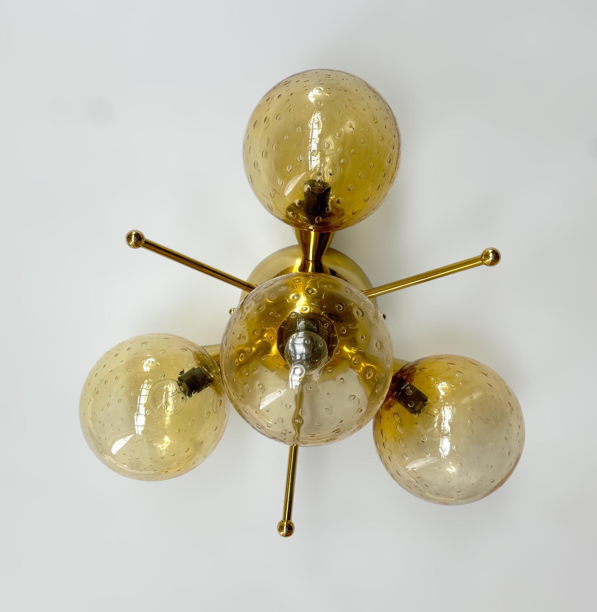 Mid-Century Modern Orchidea Globe Flush Mount by Fabio Ltd For Sale