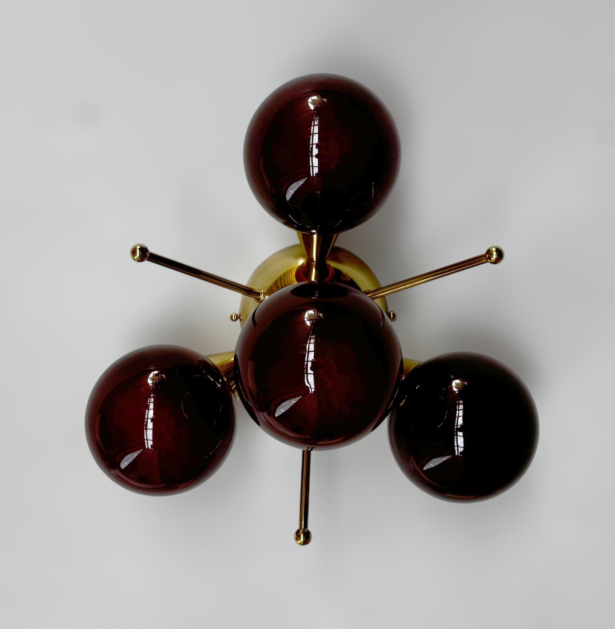 Mid-Century Modern Orchidea Globe Flush Mount by Fabio Ltd For Sale