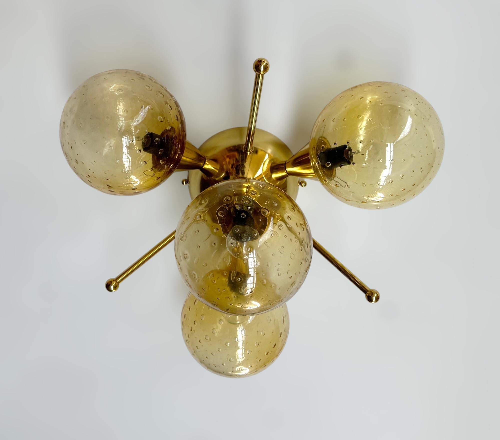 Italian Orchidea Globe Flush Mount by Fabio Ltd For Sale