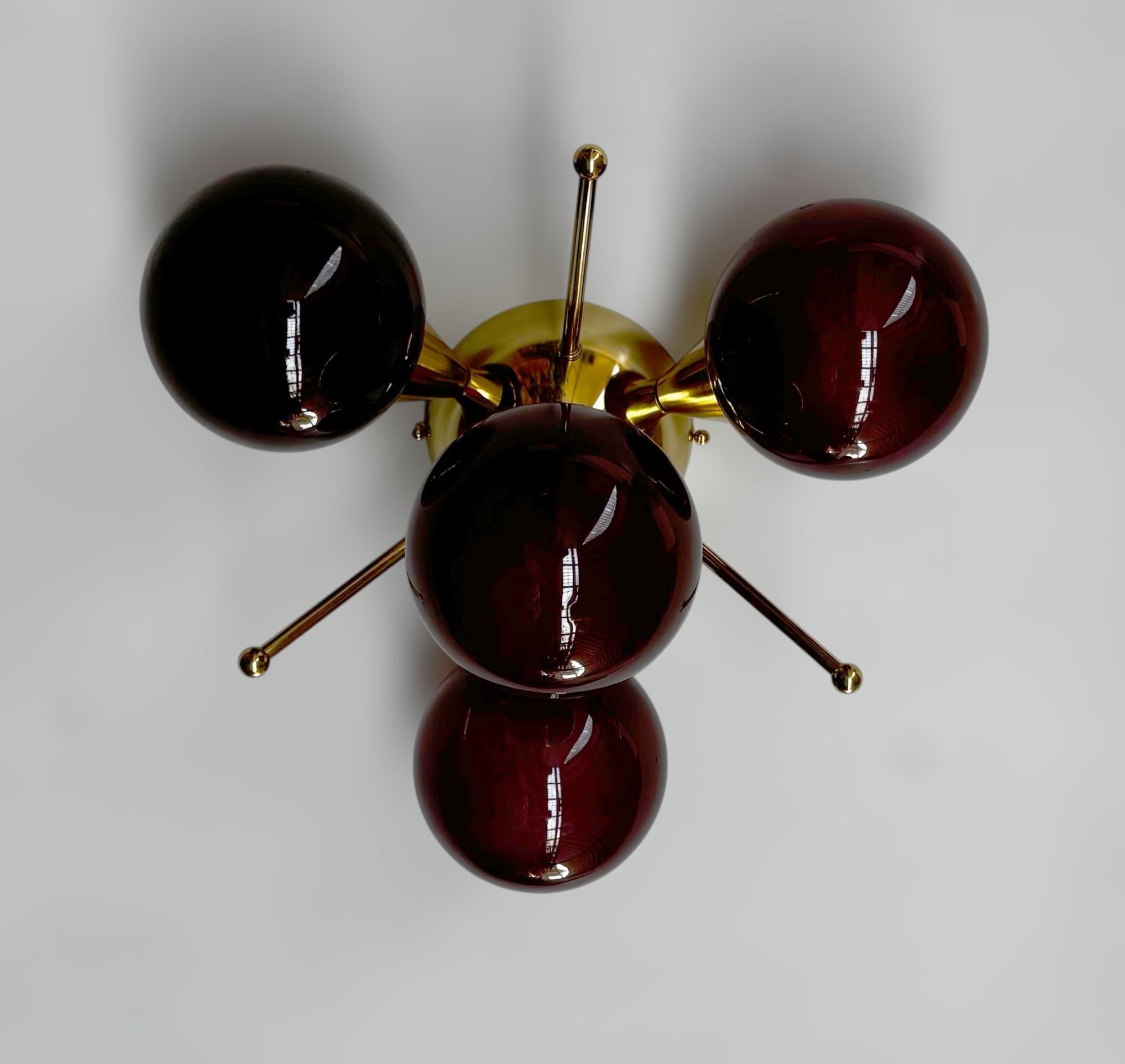 Italian Orchidea Globe Flush Mount by Fabio Ltd For Sale