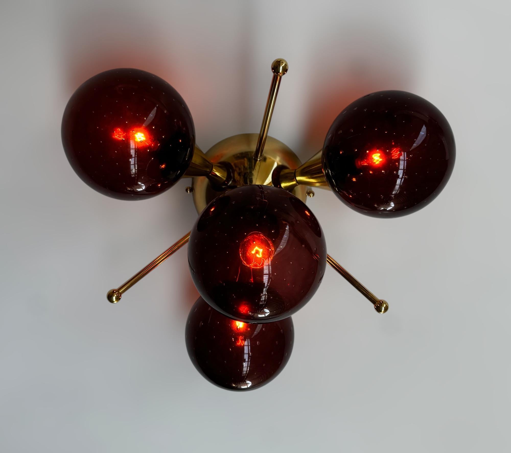 Italian Orchidea Globe Flush Mount by Fabio Ltd For Sale