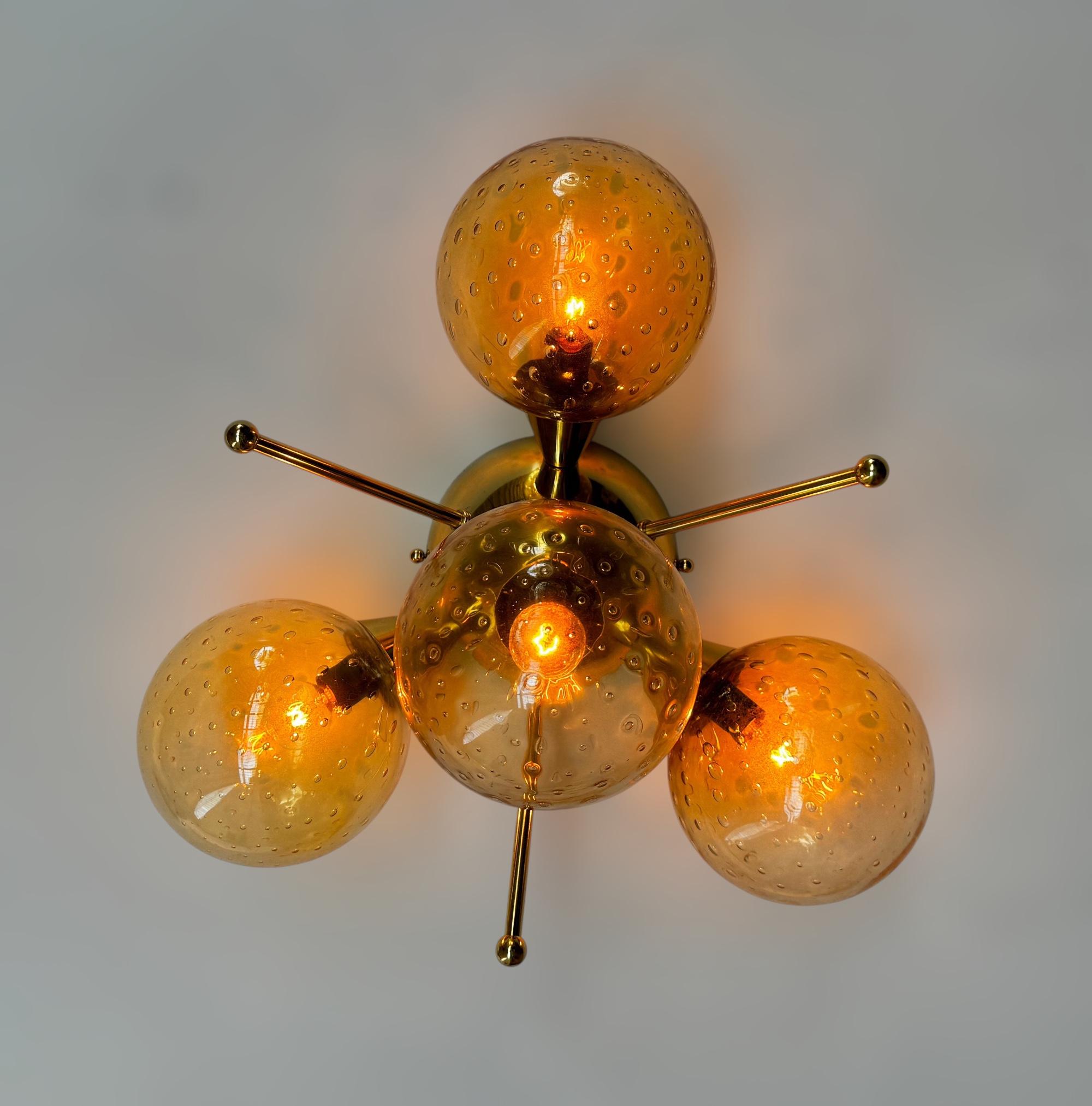 Contemporary Orchidea Globe Flush Mount by Fabio Ltd For Sale