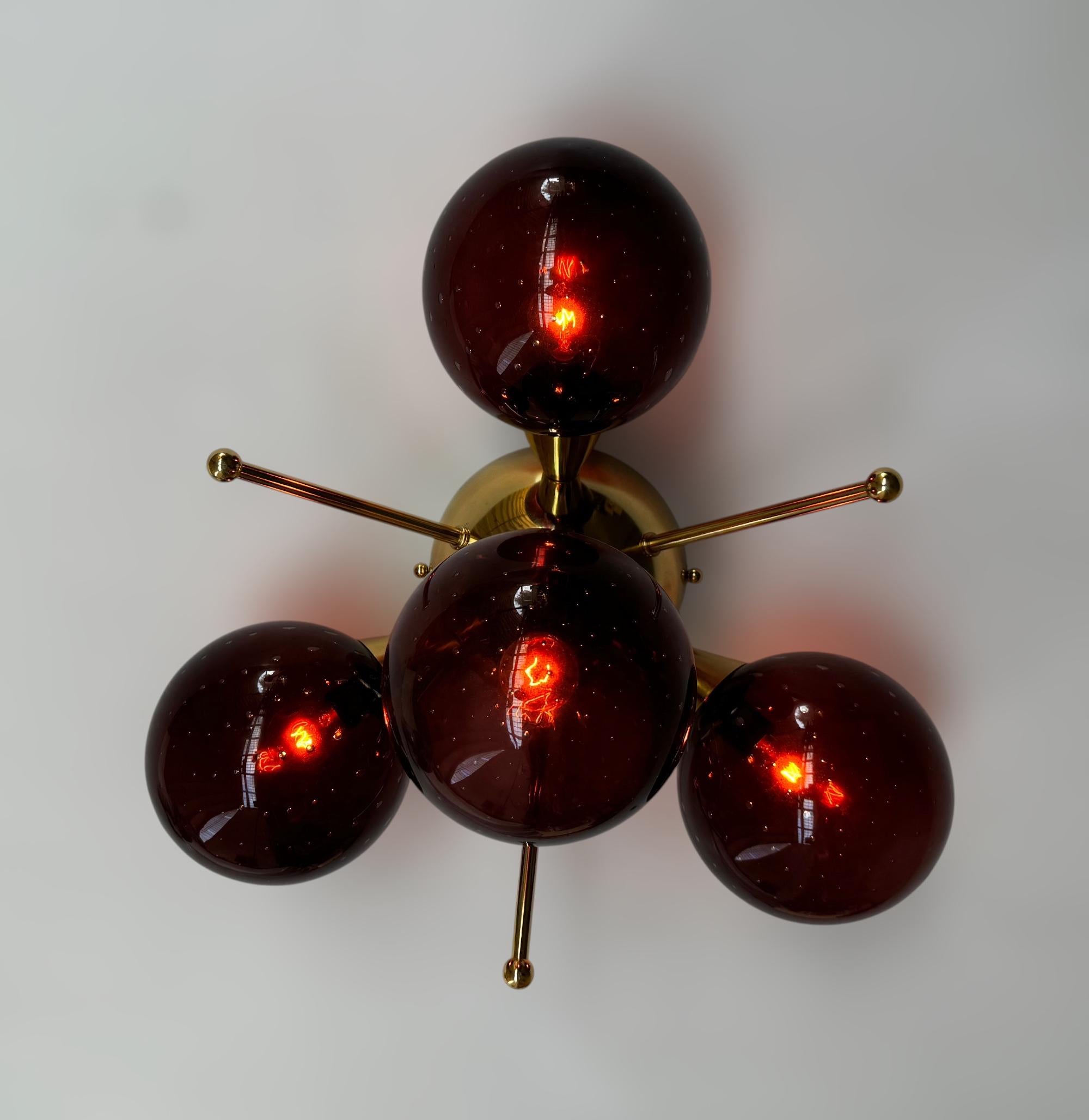 Contemporary Orchidea Globe Flush Mount by Fabio Ltd For Sale