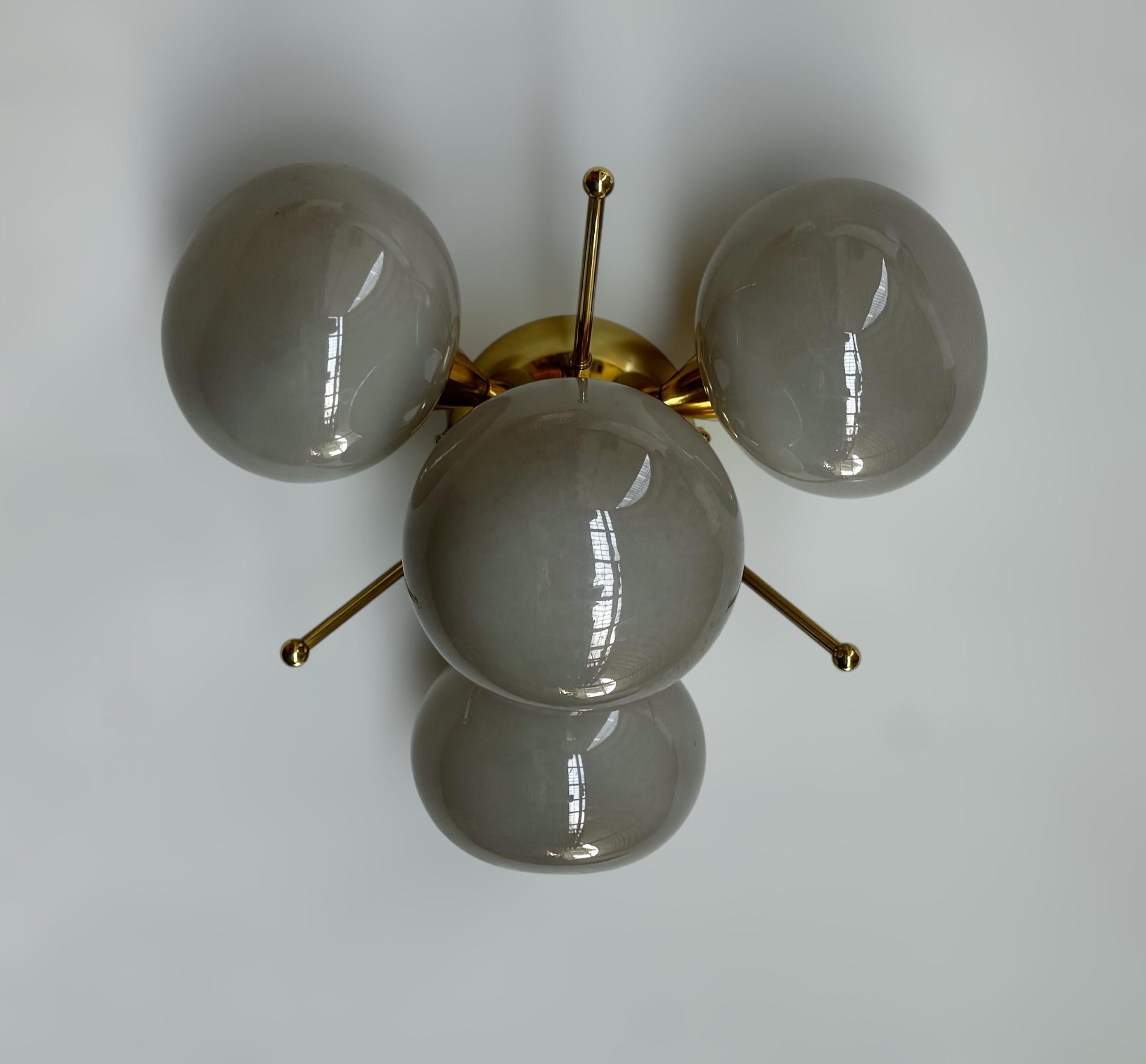 Italian Orchidea Pebble Flush Mount by Fabio Ltd For Sale