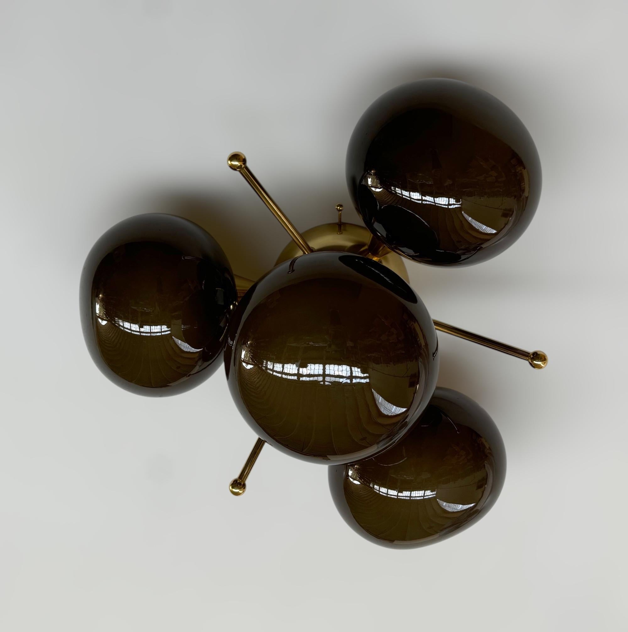 Italian Orchidea Pebble Flush Mount by Fabio Ltd For Sale