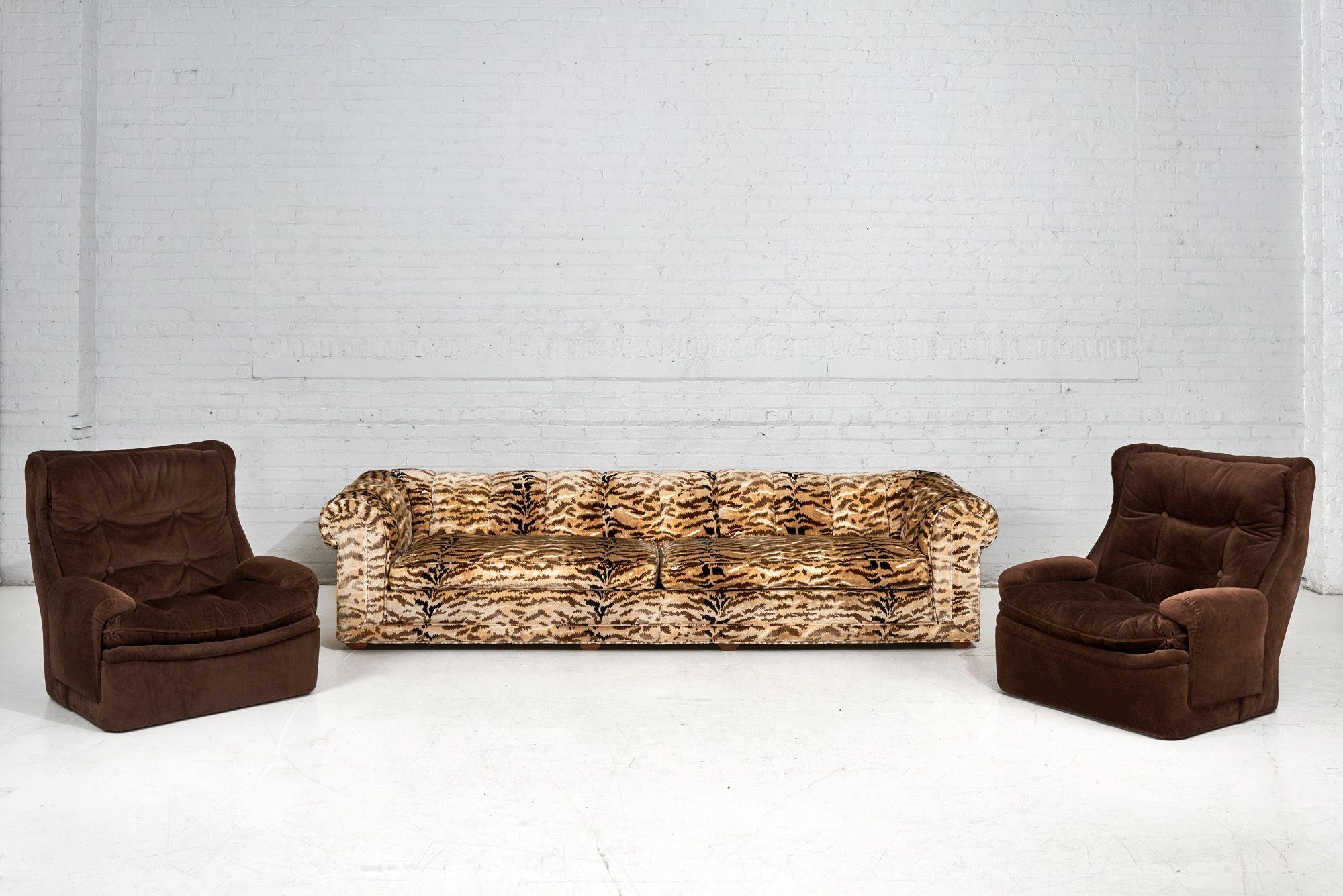 Orchidee Lounge Chairs by Michel Cadestin for Airborne with Ottoman France, 1968 For Sale 10