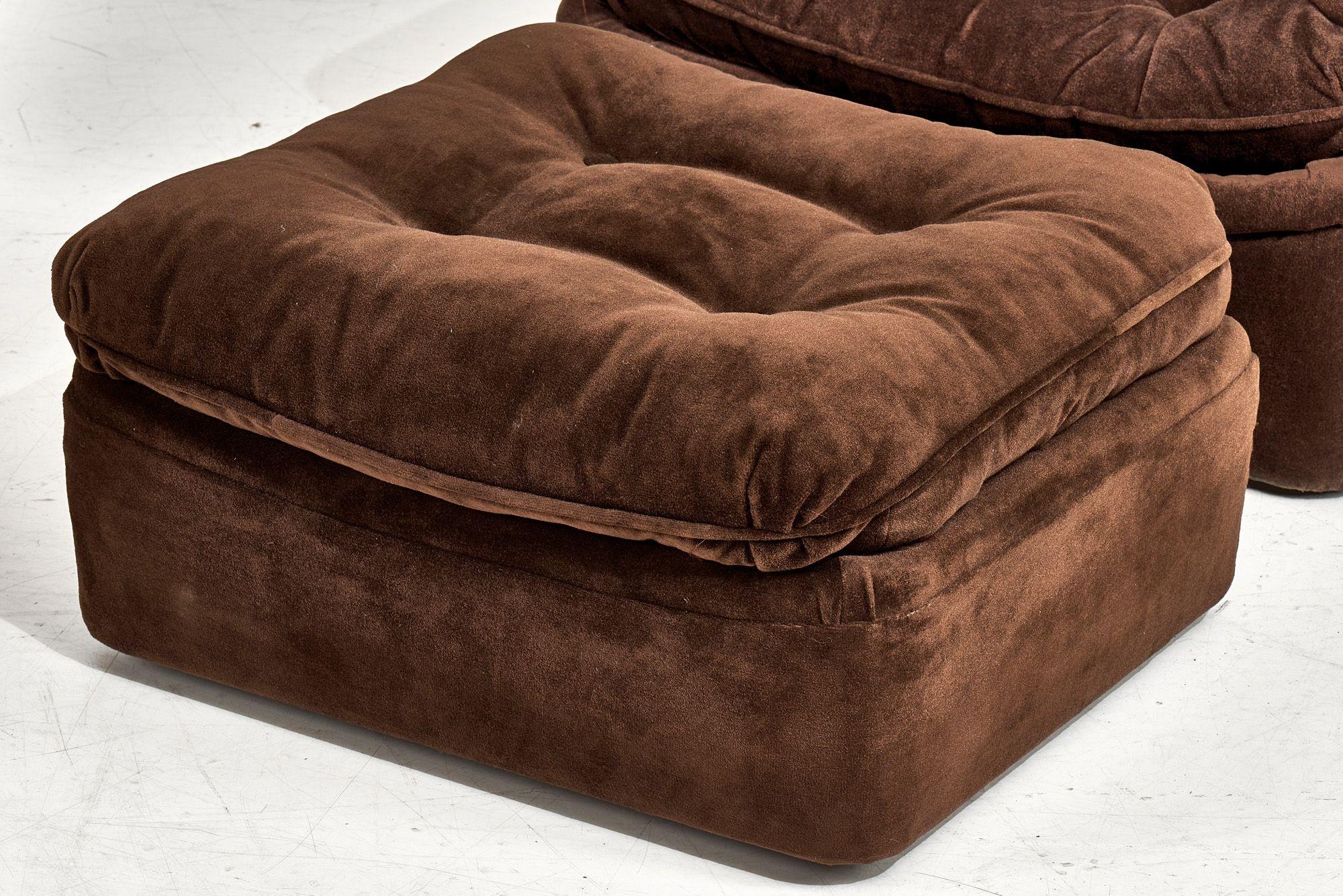 Mid-20th Century Orchidee Lounge Chairs by Michel Cadestin for Airborne with Ottoman France, 1968 For Sale