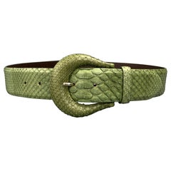 ORCIANI Green Snake Skin Leather Belt