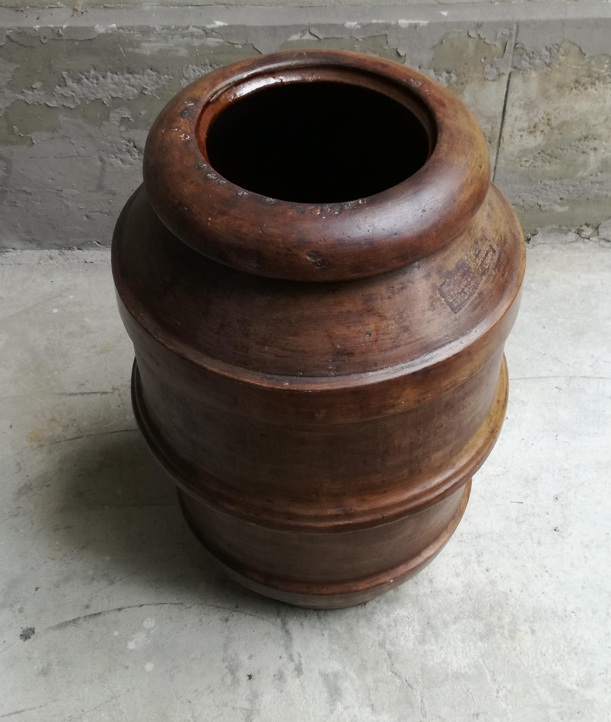 Hand-Crafted tuscan oil jar. 40s For Sale
