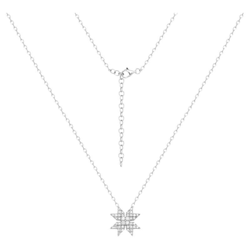 Order 2*2 cm Chic  Diamond White 14k Gold Pendant Necklace for Her For Sale