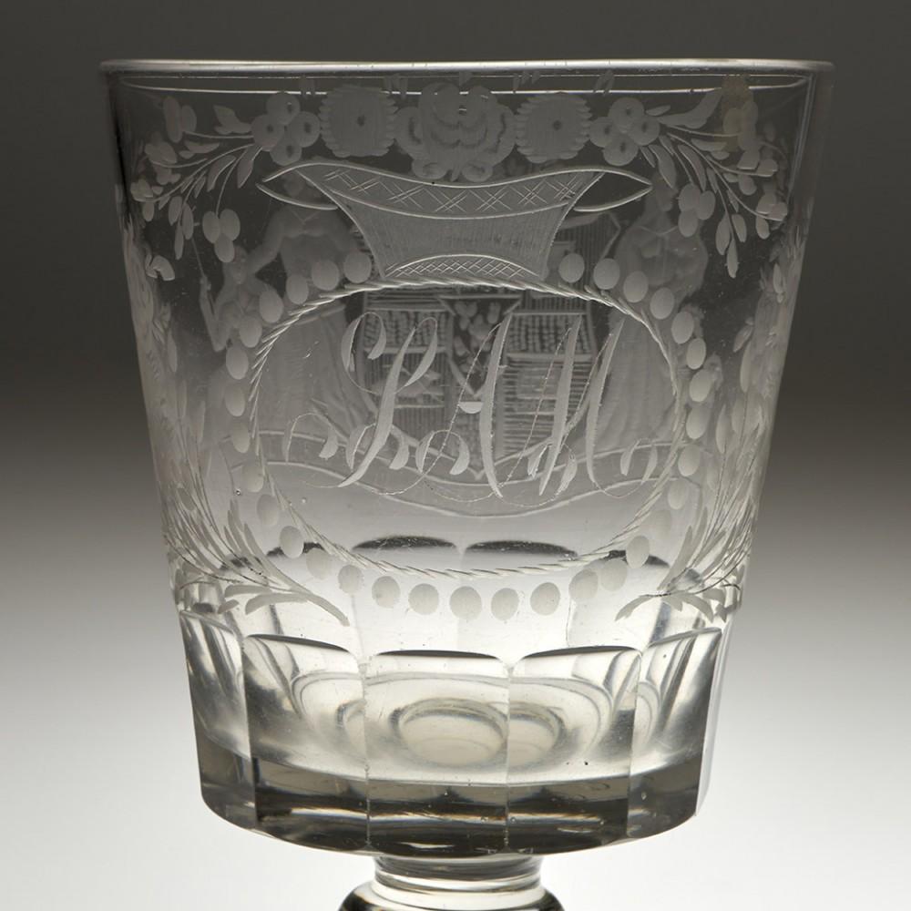 Glass Order of Odd Fellows Large Rummer, c1840 For Sale