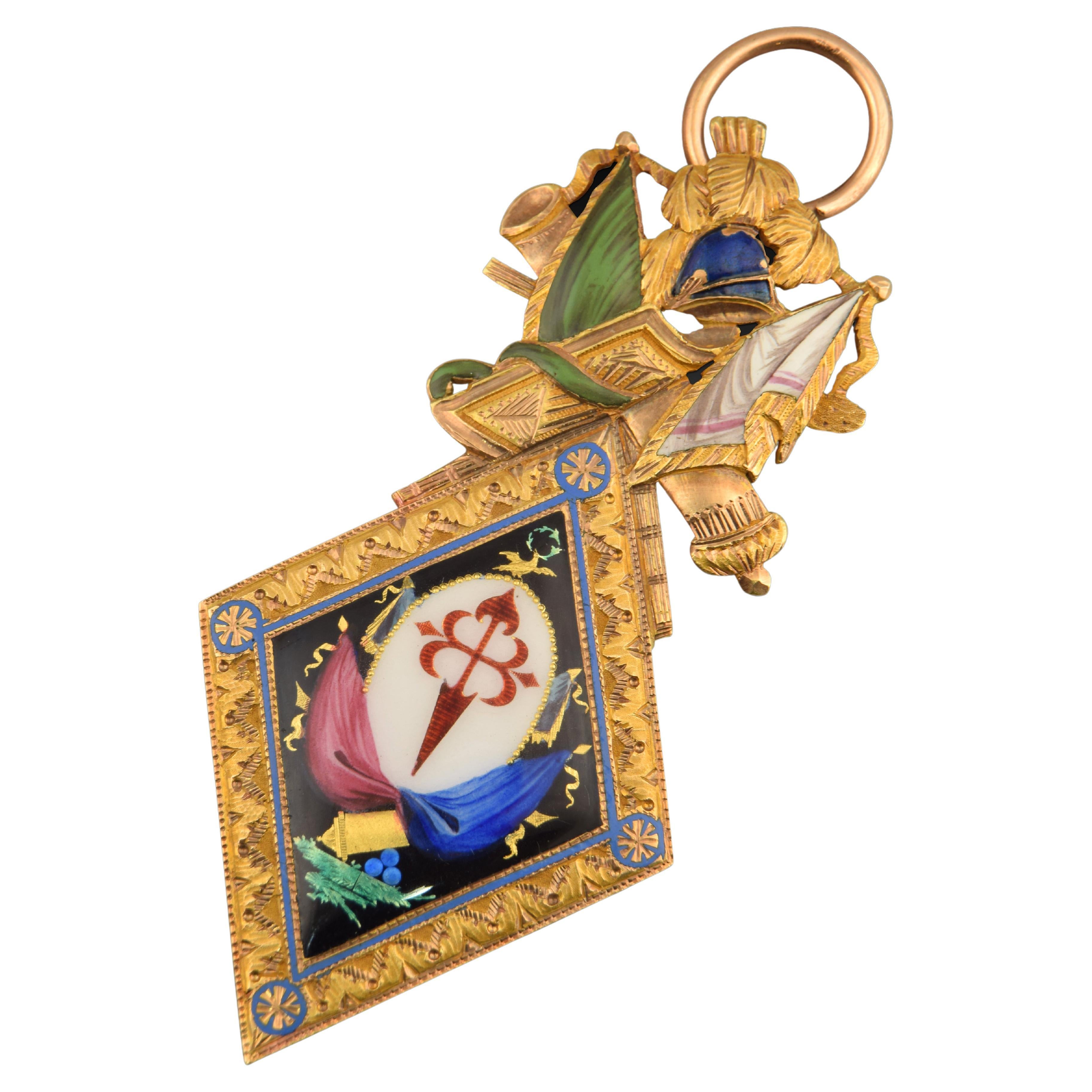 Order of Santiago Insignia, Gold, Enamel, Spain, Late 18th-Early 19th Centuries