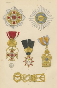 Orders of Austria, Leopold and Iron Crown, Plate IV, Wood Engraving, 1844