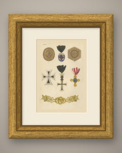 Orders of Austria, Veteran Badges and Crosses, Plate V, Wood Engraving, 1844