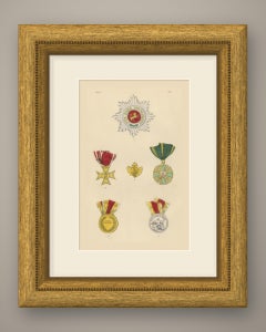 Orders of Baden, Zähringer Lion and Medals, Plate VIII, Wood Engraving, 1844