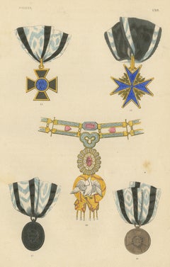 Orders of Prussia, Pour le Mérite Cross and 1813 1814 Medals, Plate LXII, 1844