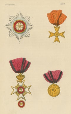 Orders of Württemberg, Cross with Lions and Medals, Plate LXXXVII, 1844