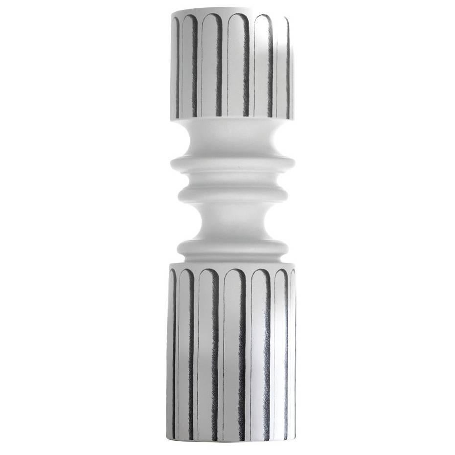 Ordini Narrow Vase with White and Black Decoration by Analogia Project for Driad For Sale