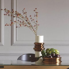 Ordini Vase White and Brass by Driade