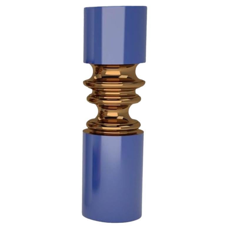 Ordini Vase Cobalt Blue and Brass by Driade For Sale