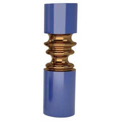 Ordini Vase Cobalt Blue and Brass by Driade