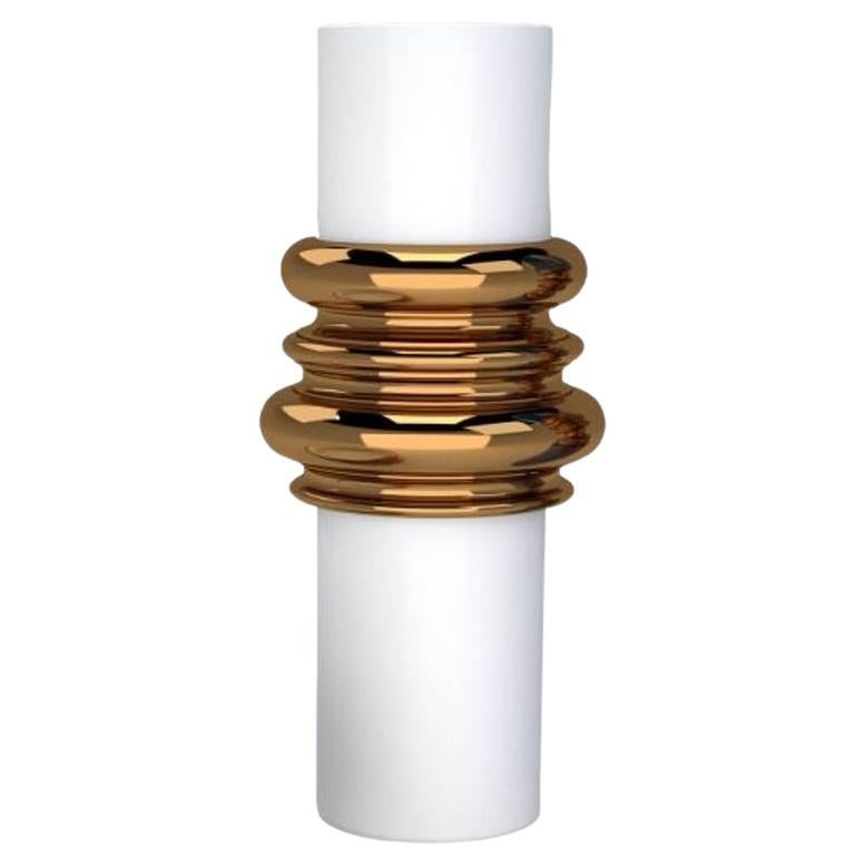 Ordini Vase White and Brass by Driade For Sale
