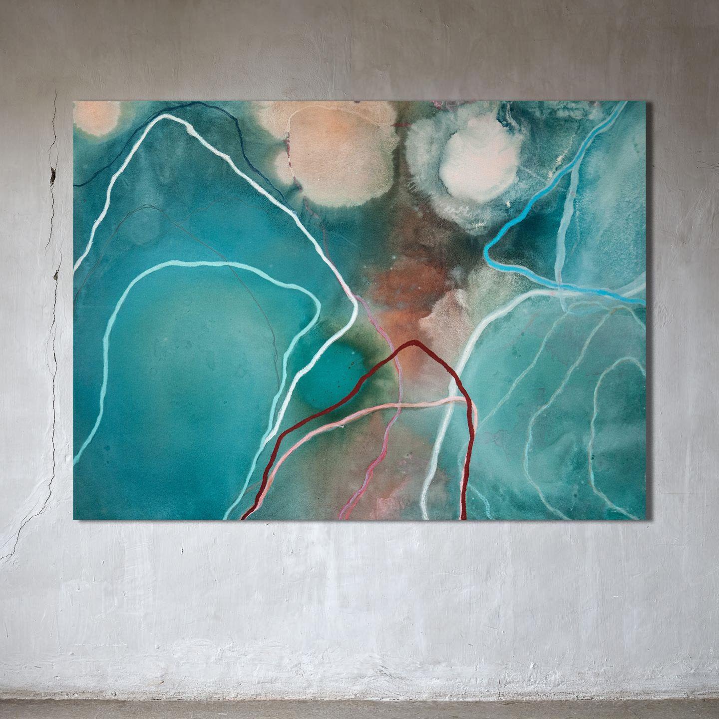 Allegoria della caverna, acrilico, pastello a olio, grafite su tela, 125x170 cm, 2023 :: Pittura :: Astratta :: Questo pezzo viene fornito con un certificato ufficiale di autenticità firmato dall'artista :: Pronto da appendere: No :: Firmato: Yes ::