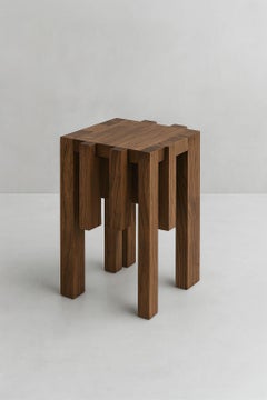 Ordo Unique Side Table & Stool in Oak Wood by Andres Monnier