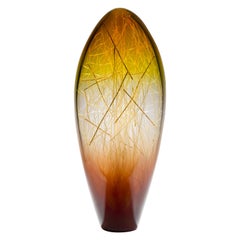 Ore in Amber and Coffee, a Unique glass Sculpture by Enemark & Thompson