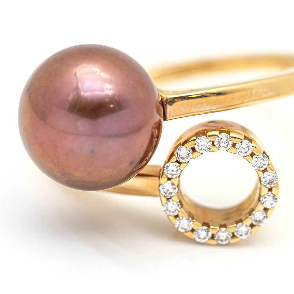 Women's ORÊ Ring with Diamonds and Pearls For Sale