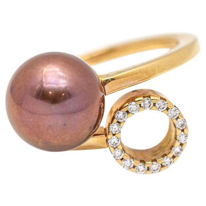 ORÊ Ring with Diamonds and Pearls For Sale