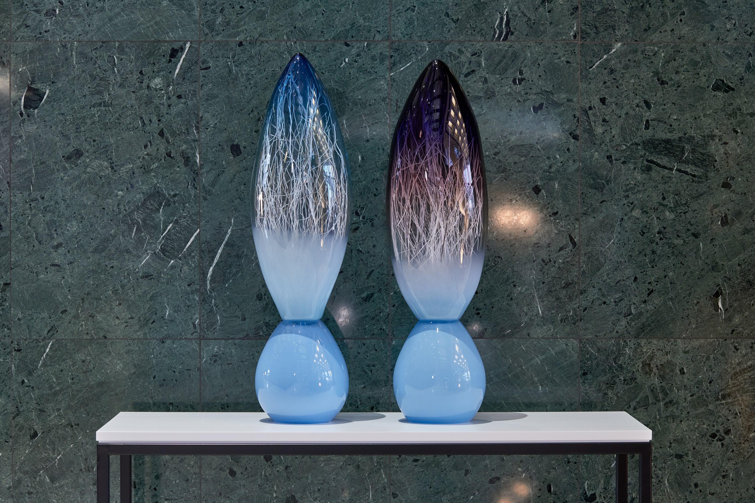 Ore Totem in Iron Blue & Pale Turquoise with Platinum by Enemark & Thompson In New Condition For Sale In London, GB