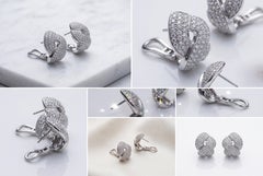18k White Gold Braided Knot Stud Earrings with Diamond Pavé