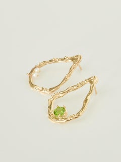 Orecchini a goccia con Peridoto e Perle