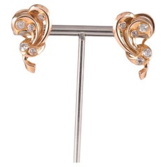 Rose gold lobe earrings with old European old cut diamonds