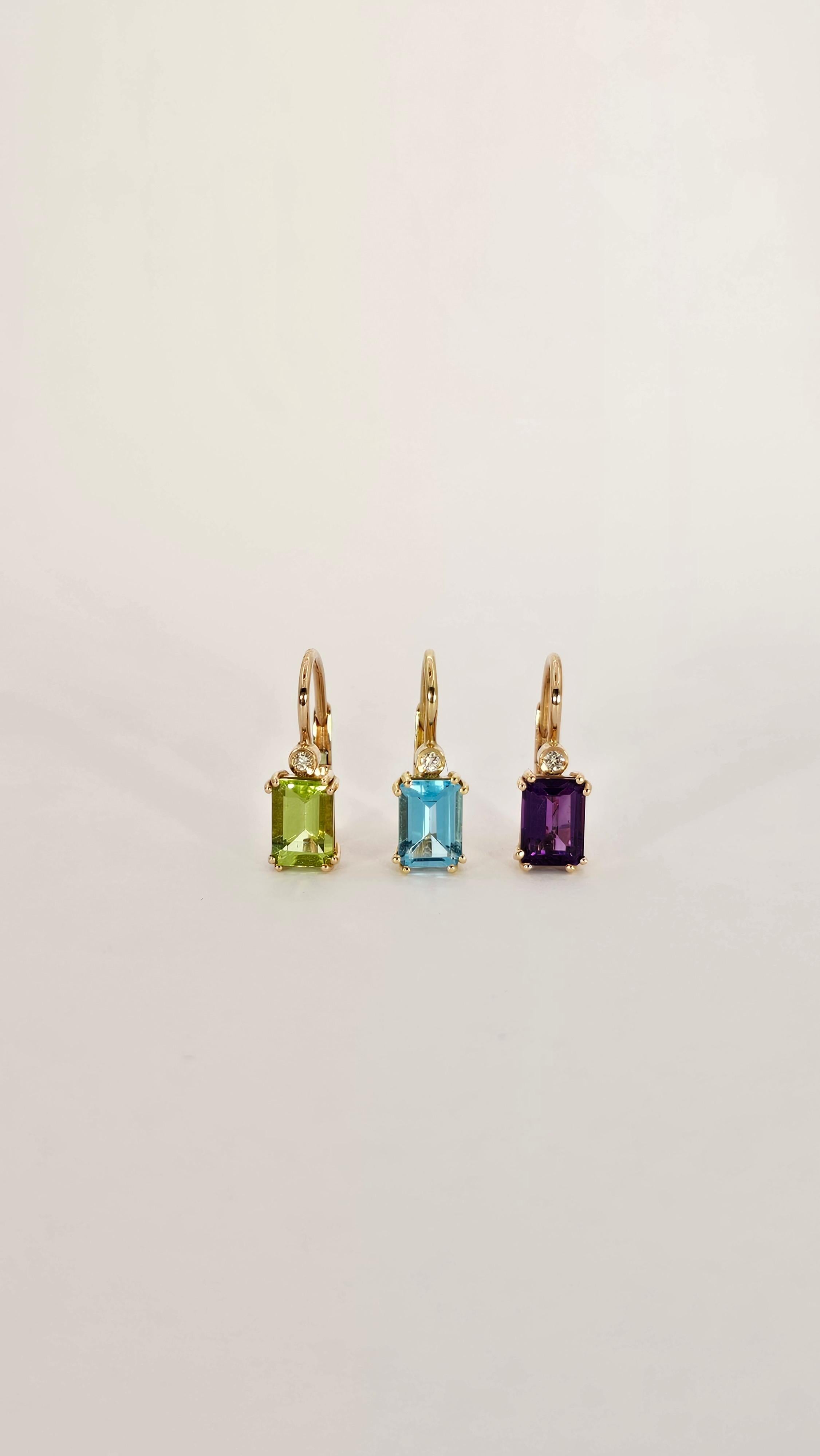 18 Kt Gold Amethyst and Diamond Nun Earrings For Sale 1