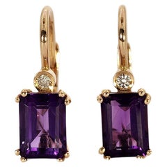 18 Kt Gold Amethyst und Diamant Nonnen-Ohrringe