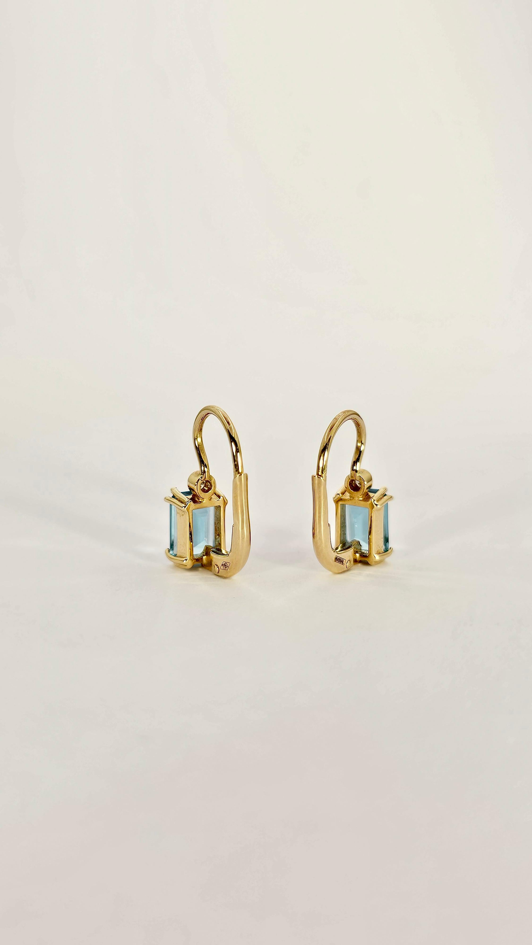 Contemporary 18 Kt Gold Topaz and Diamond Nun Earrings For Sale