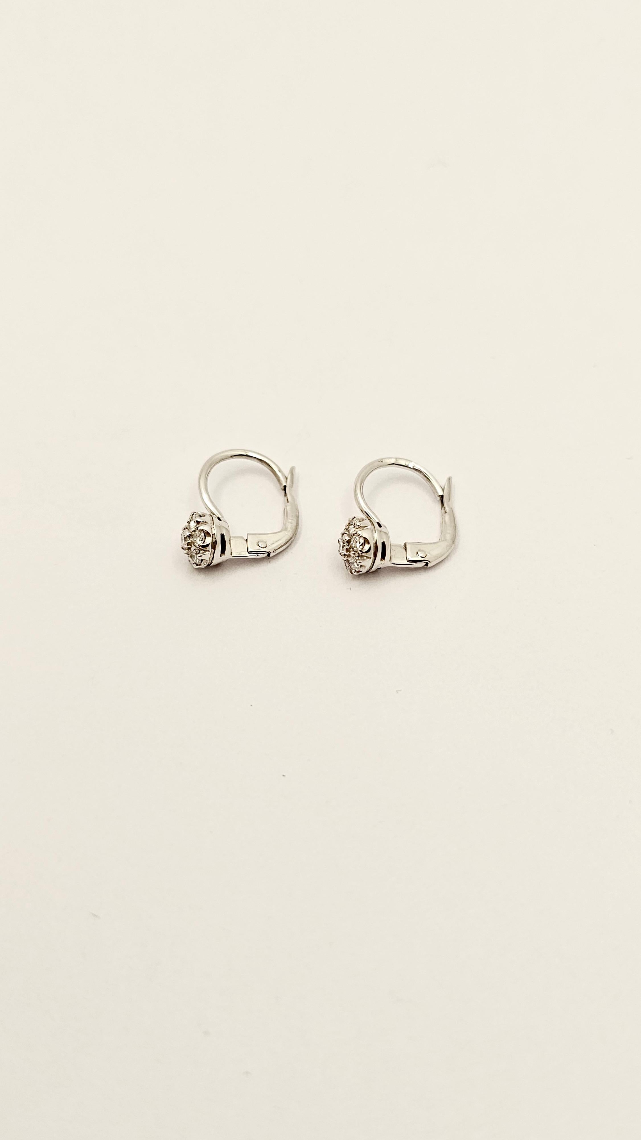 18 Kt White Gold and Diamond Nun Earrings In New Condition For Sale In Cattolica, IT