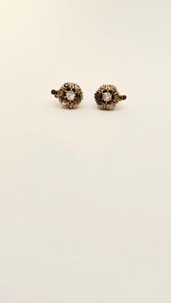 Antique Rose Gold and Diamond Nun Earrings
