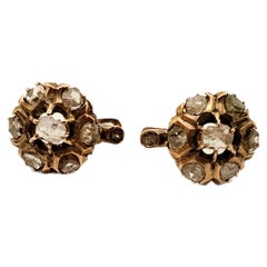 Antique Rose Gold and Diamond Nun Earrings  