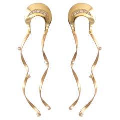 Earrings, 925 Cubic Zirconia silver, 18 kt. gold plated, Méduse