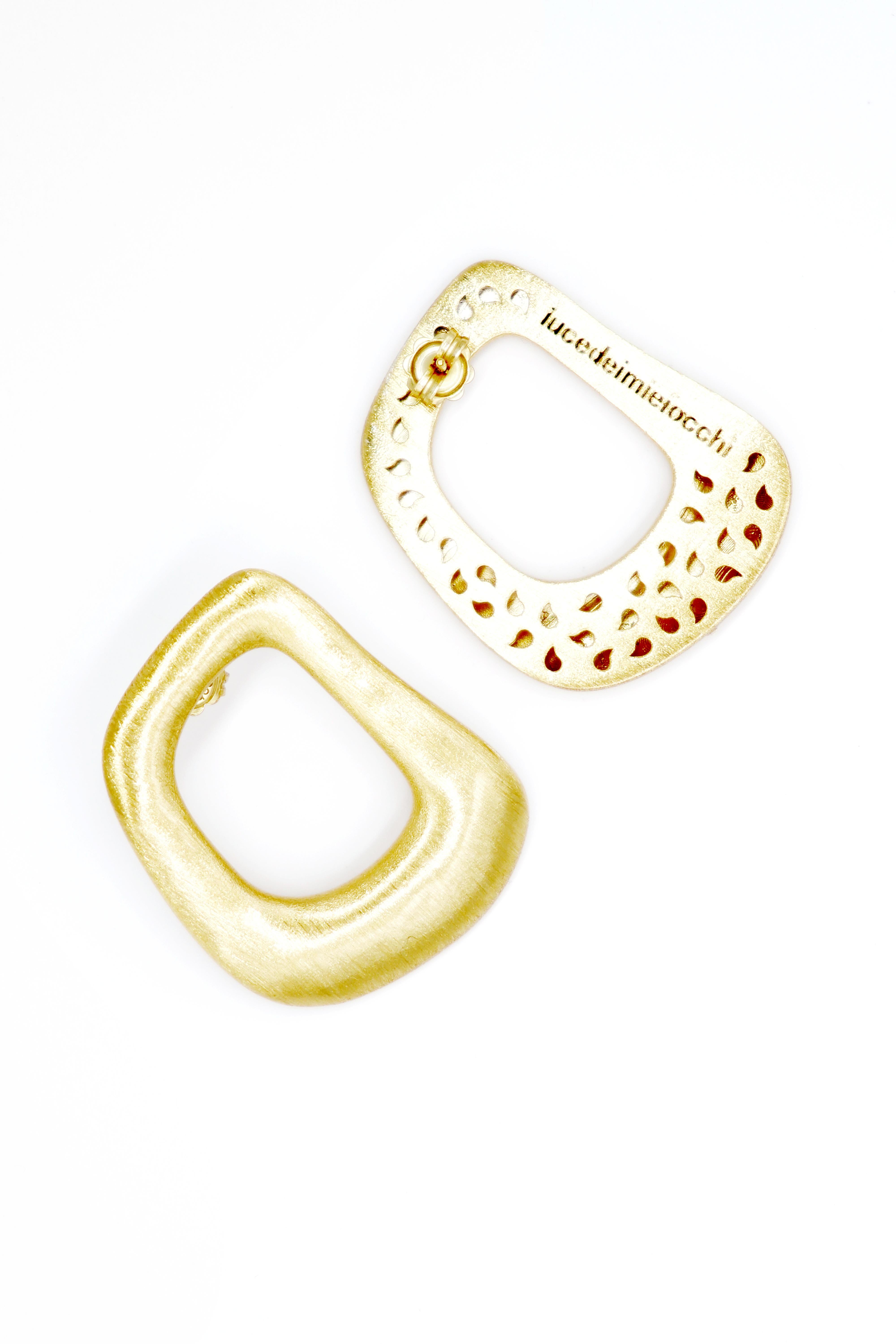 Earrings 925 sterling silver, 18 kt. gold plated, Amanda In New Condition For Sale In Capri, IT