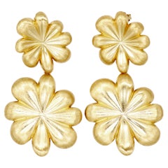 Orecchini fiore (2 ém.), Argento 925, placcato en or 18 carats