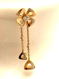 Bvlgari Fiorever Gold Rose and Diamonds Earrings