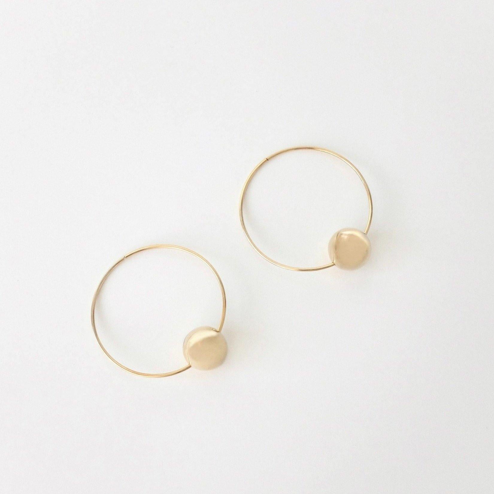 Hoop earrings, 925 sterling silver, 18 kt. gold plated, Bulle In New Condition For Sale In Capri, IT