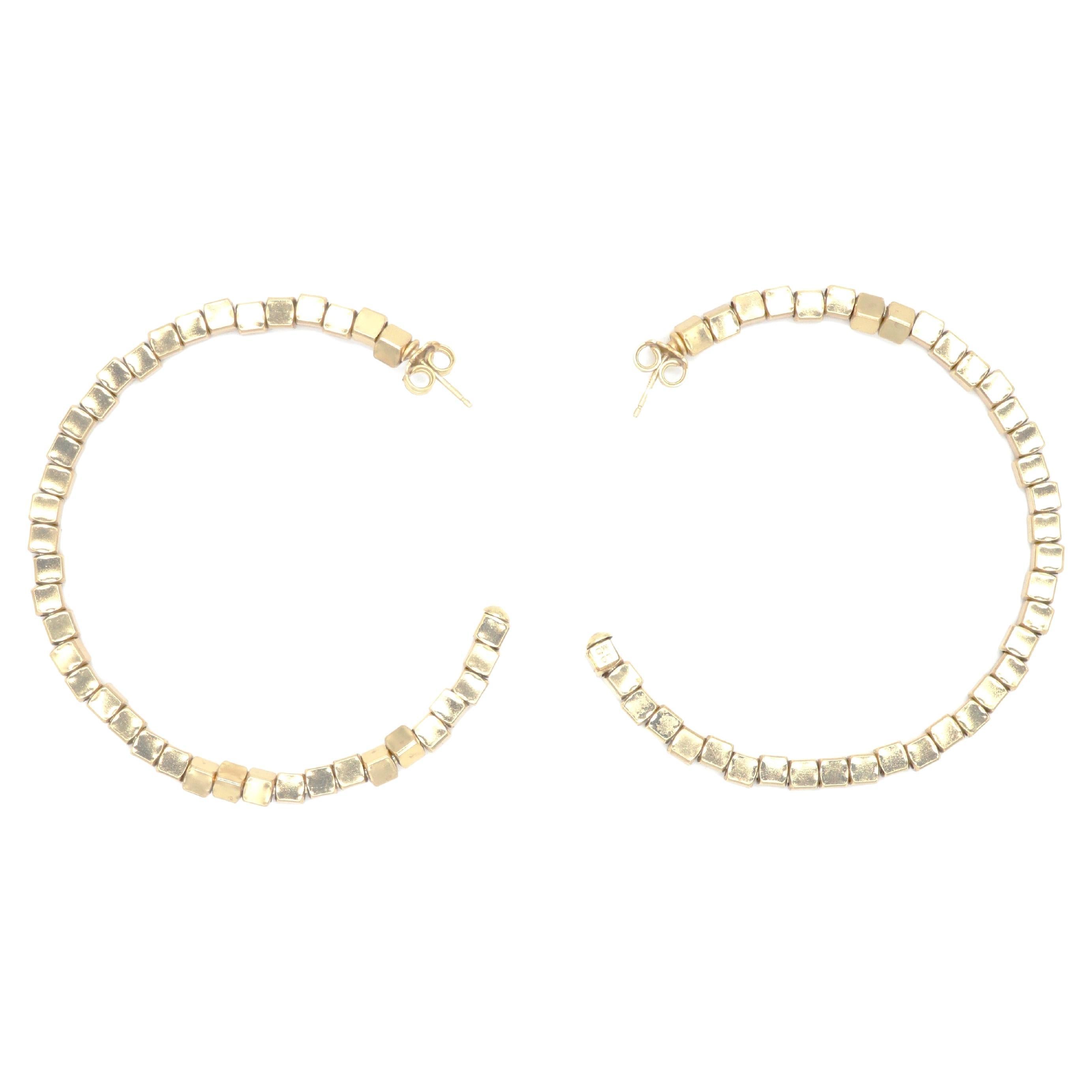 925 sterling silver hoop earrings, 18 kt. gold plated, Isabel  For Sale